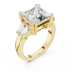 Aurevia Radiant Trillia Three-Stone Diamond Ring