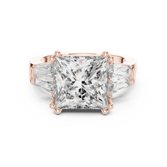 Aurevia Radiant Trillia Three-Stone Diamond Ring