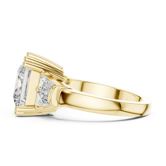 Aurevia Radiant Trillia Three-Stone Diamond Ring