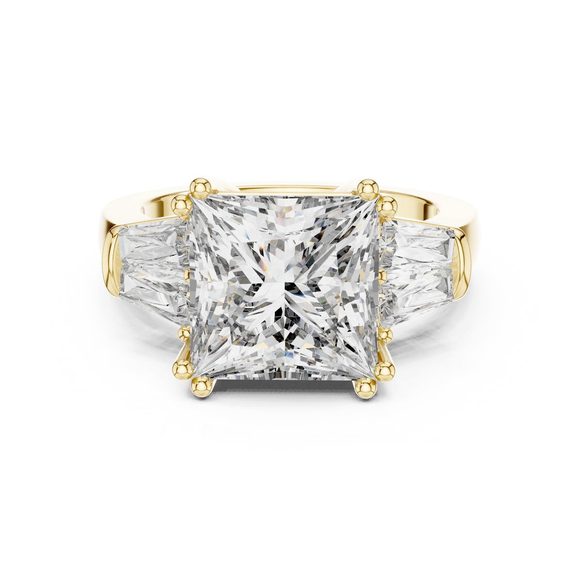 Aurevia Radiant Trillia Three-Stone Diamond Ring