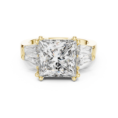 Aurevia Radiant Trillia Three-Stone Diamond Ring