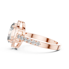 Aurevia Oval Radiance Halo Diamond Ring