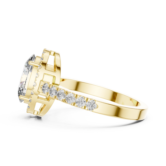 Aurevia Oval Radiance Halo Diamond Ring