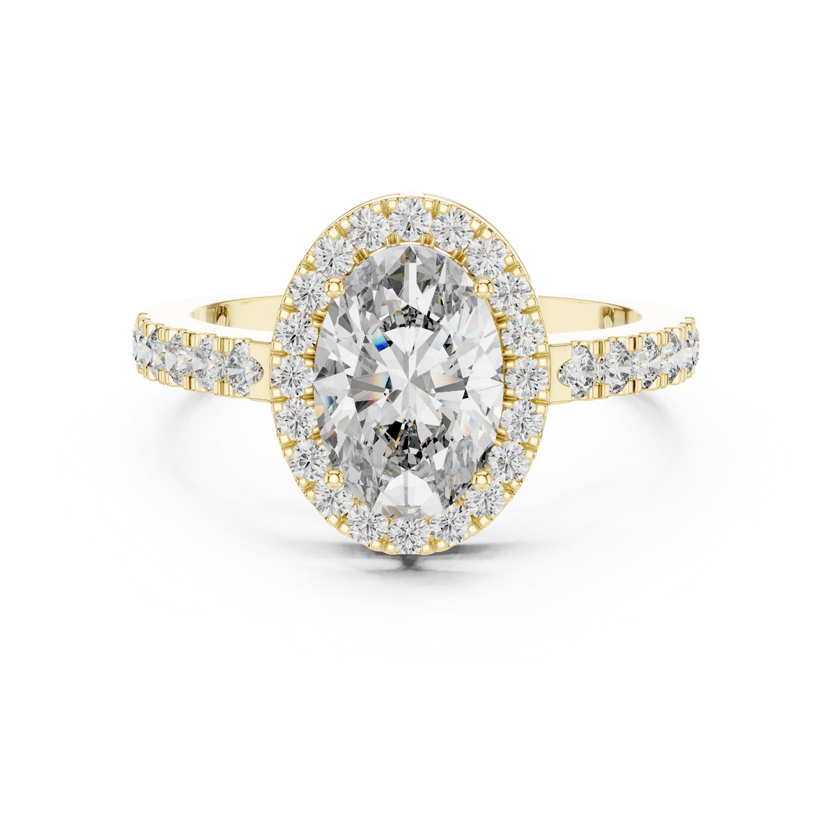 Aurevia Oval Radiance Halo Diamond Ring