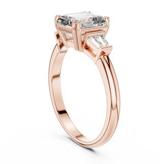 Aurevia Imperial Asscher Triad Diamond Ring
