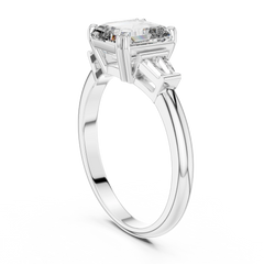 Aurevia Imperial Asscher Triad Diamond Ring