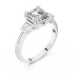 Aurevia Imperial Asscher Triad Diamond Ring