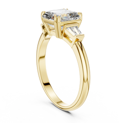 Aurevia Imperial Asscher Triad Diamond Ring
