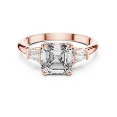 Aurevia Imperial Asscher Triad Diamond Ring