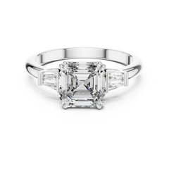 Aurevia Imperial Asscher Triad Diamond Ring