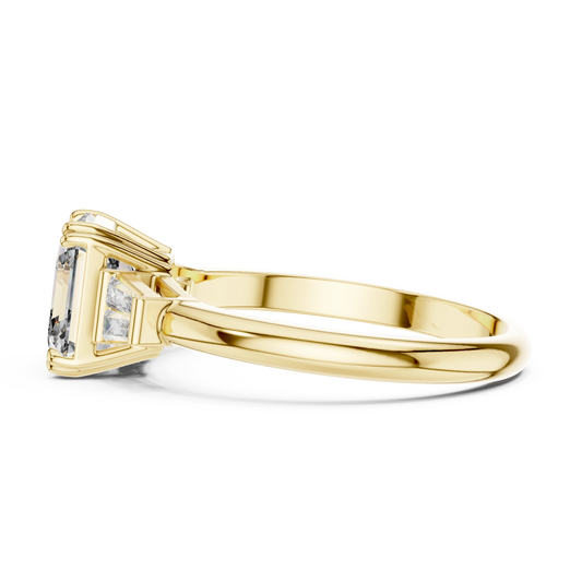 Aurevia Imperial Asscher Triad Diamond Ring
