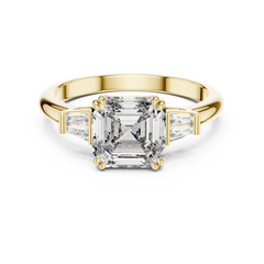 Aurevia Imperial Asscher Triad Diamond Ring