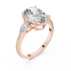Aurevia Oval Radiance Three-Stone Diamond Ring