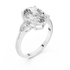 Aurevia Oval Radiance Three-Stone Diamond Ring