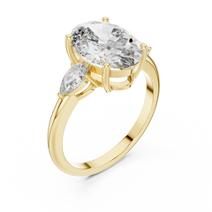 Aurevia Oval Radiance Three-Stone Diamond Ring