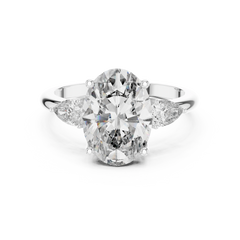 Aurevia Oval Radiance Three-Stone Diamond Ring