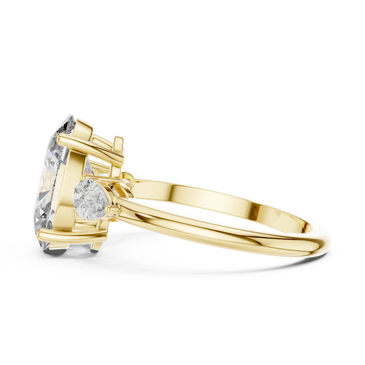 Aurevia Oval Radiance Three-Stone Diamond Ring
