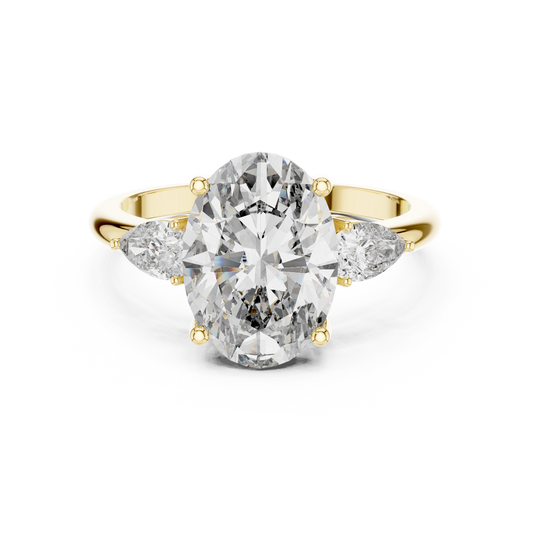 Aurevia Oval Radiance Three-Stone Diamond Ring