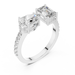 Aurevia Twin Radiance Bypass Diamond Ring