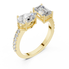 Aurevia Twin Radiance Bypass Diamond Ring