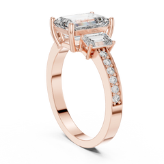 Aurevia Luxe Trinity Emerald Diamond Ring