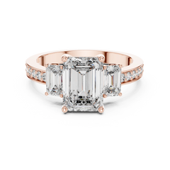 Aurevia Luxe Trinity Emerald Diamond Ring