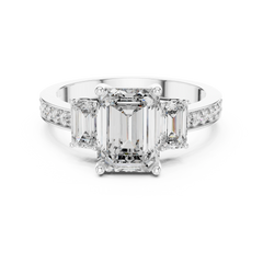 Aurevia Luxe Trinity Emerald Diamond Ring