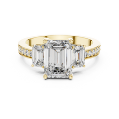 Aurevia Luxe Trinity Emerald Diamond Ring