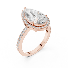 Aurevia Royal Teardrop Halo Diamond Ring
