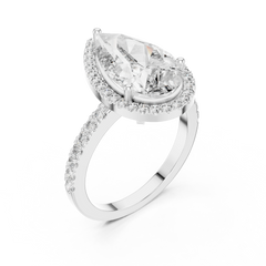 Aurevia Royal Teardrop Halo Diamond Ring