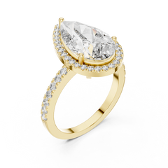 Aurevia Royal Teardrop Halo Diamond Ring