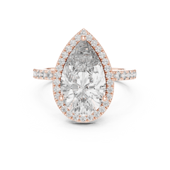 Aurevia Royal Teardrop Halo Diamond Ring