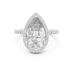 Aurevia Royal Teardrop Halo Diamond Ring
