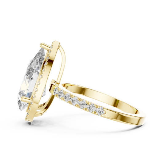 Aurevia Royal Teardrop Halo Diamond Ring