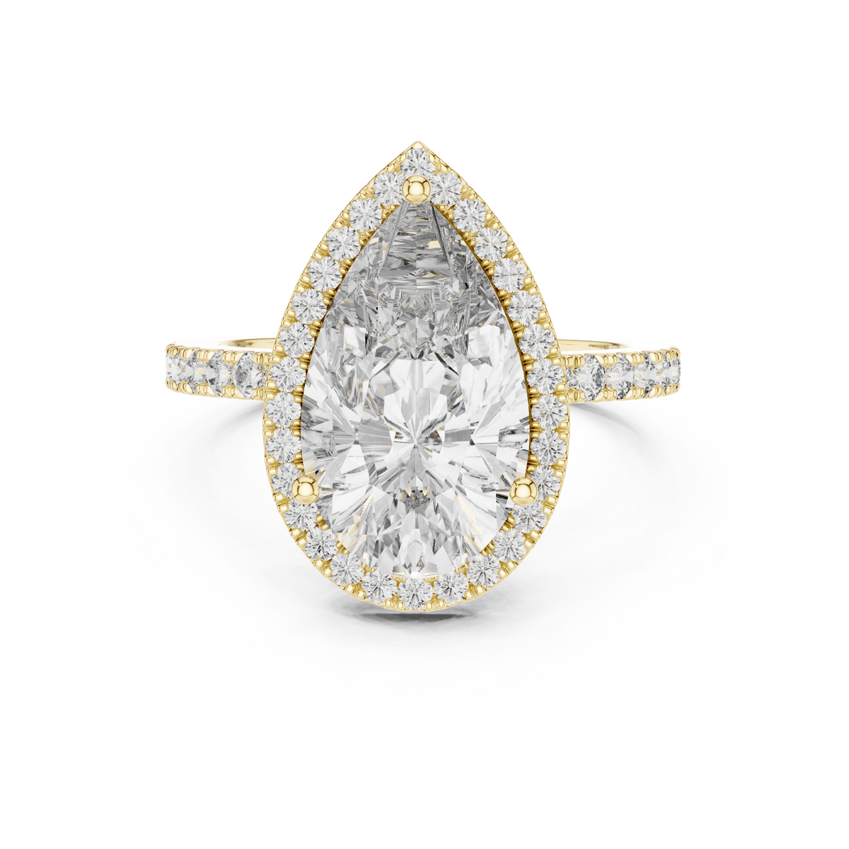 Aurevia Royal Teardrop Halo Diamond Ring