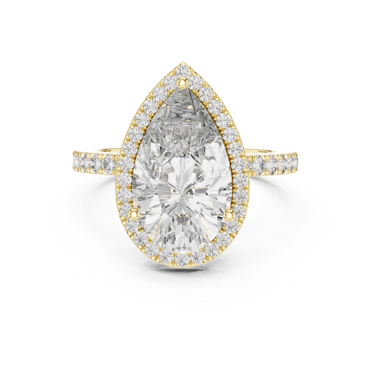 Aurevia Royal Teardrop Halo Diamond Ring