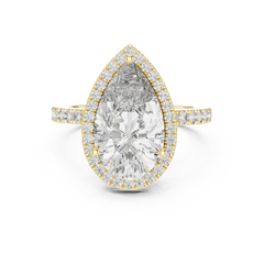 Aurevia Royal Teardrop Halo Diamond Ring