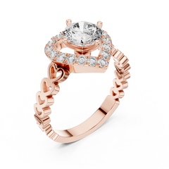 Aurevia Eternal Heart Halo Diamond Ring