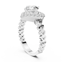 Aurevia Eternal Heart Halo Diamond Ring