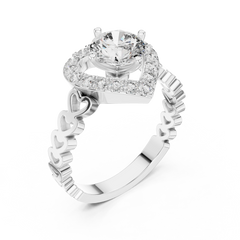 Aurevia Eternal Heart Halo Diamond Ring