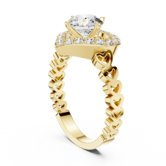 Aurevia Eternal Heart Halo Diamond Ring