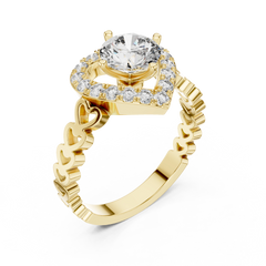 Aurevia Eternal Heart Halo Diamond Ring