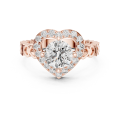 Aurevia Eternal Heart Halo Diamond Ring