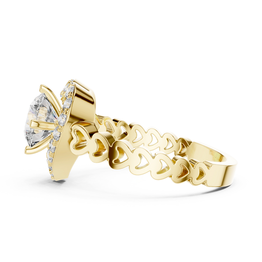 Aurevia Eternal Heart Halo Diamond Ring