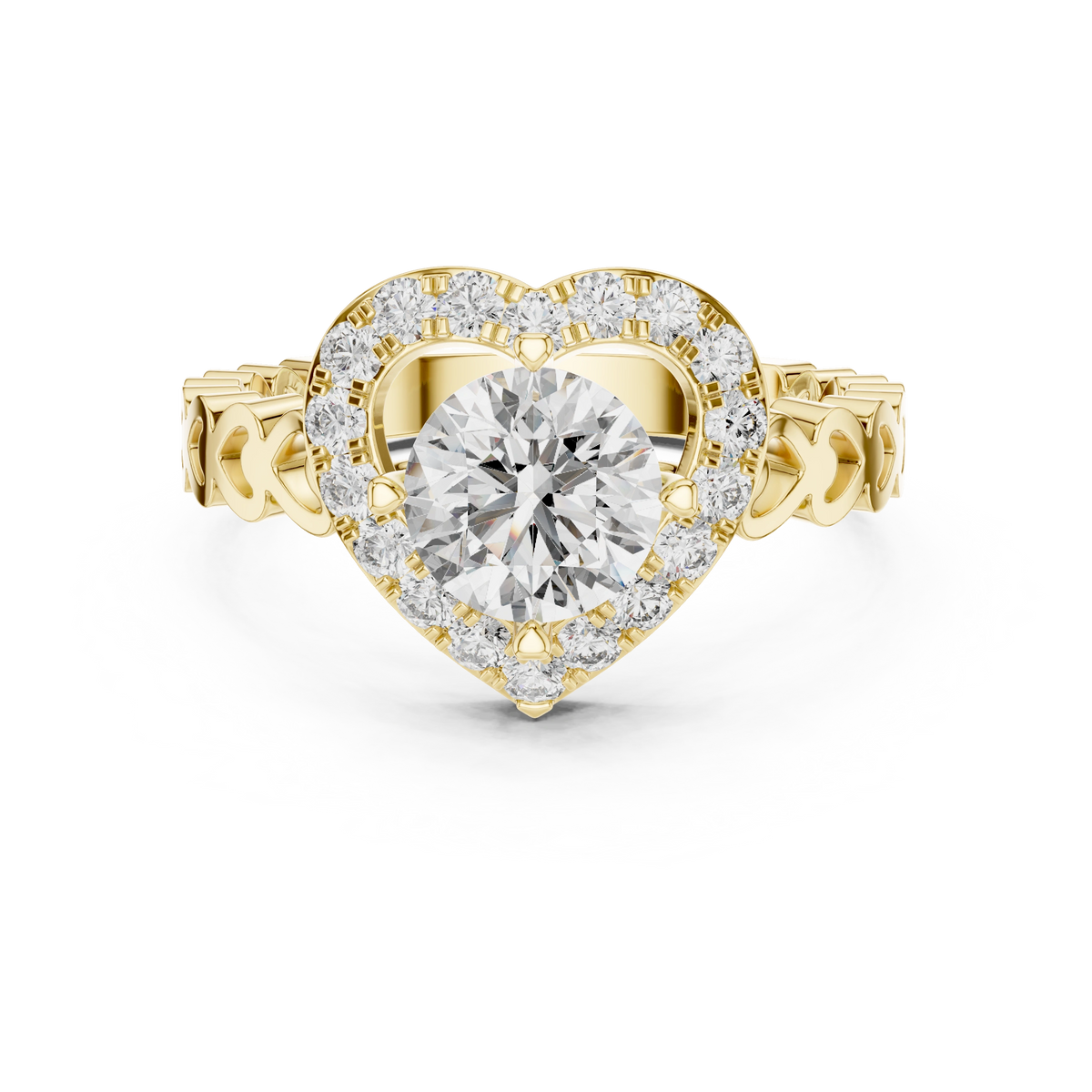 Aurevia Eternal Heart Halo Diamond Ring