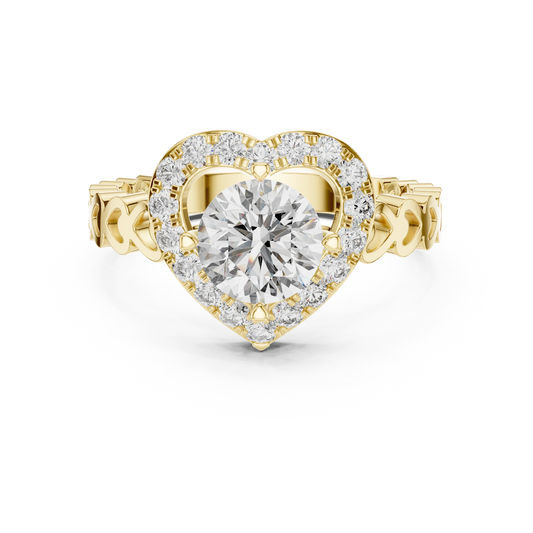 Aurevia Eternal Heart Halo Diamond Ring