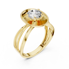 Aurevia Golden Aura Dome Diamond Ring