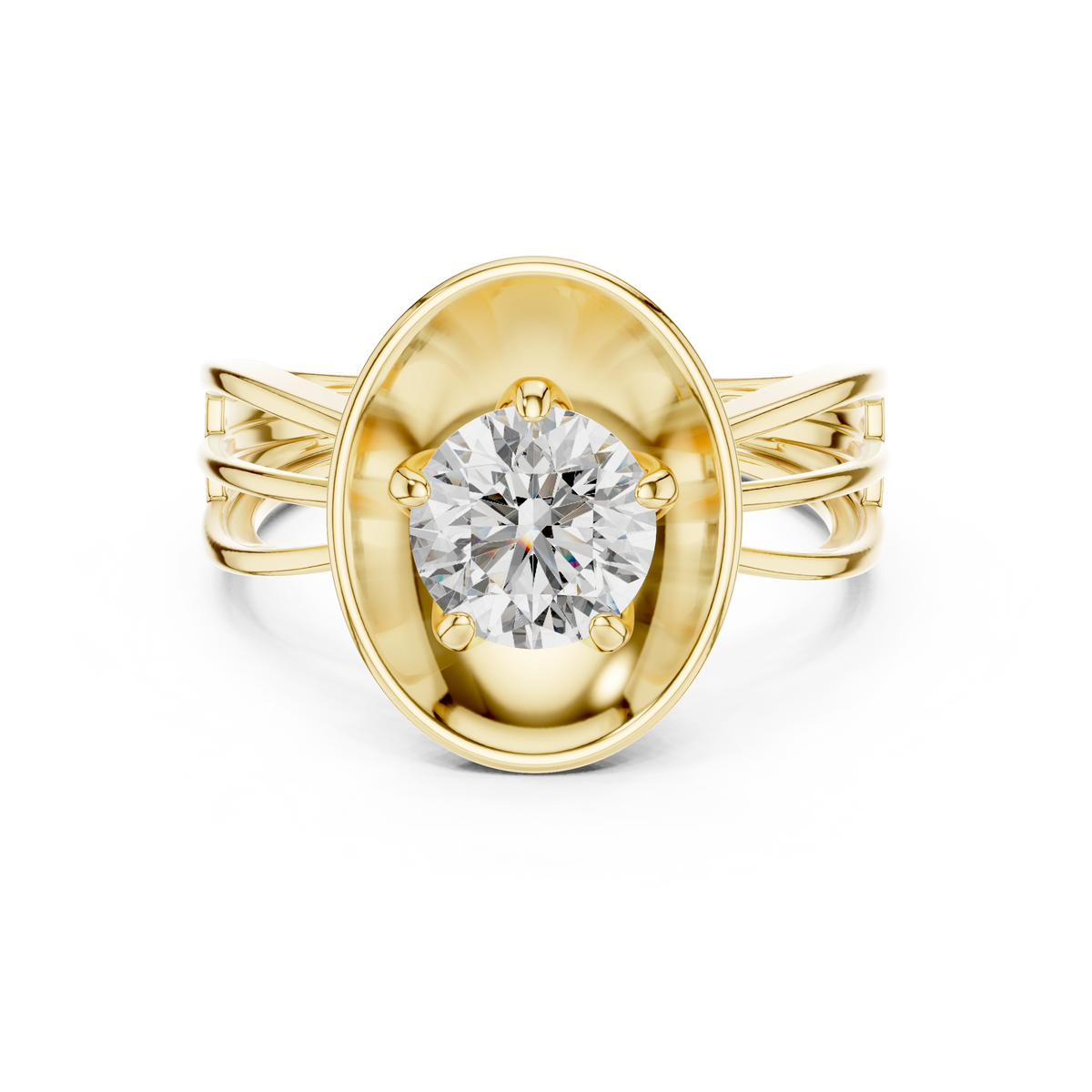 Aurevia Golden Aura Dome Diamond Ring