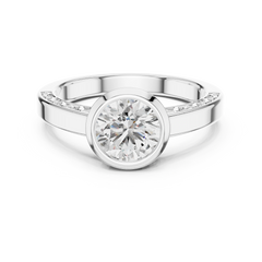 Aurevia Regal Aura Bezel Diamond Ring