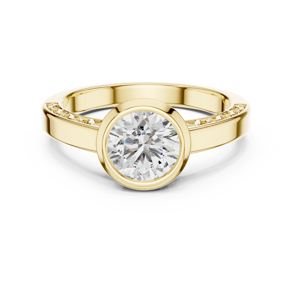 Aurevia Regal Aura Bezel Diamond Ring
